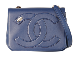 CC Mania Flap Bag, Leather, Navy, 27301291(2019), DB/B, 3*